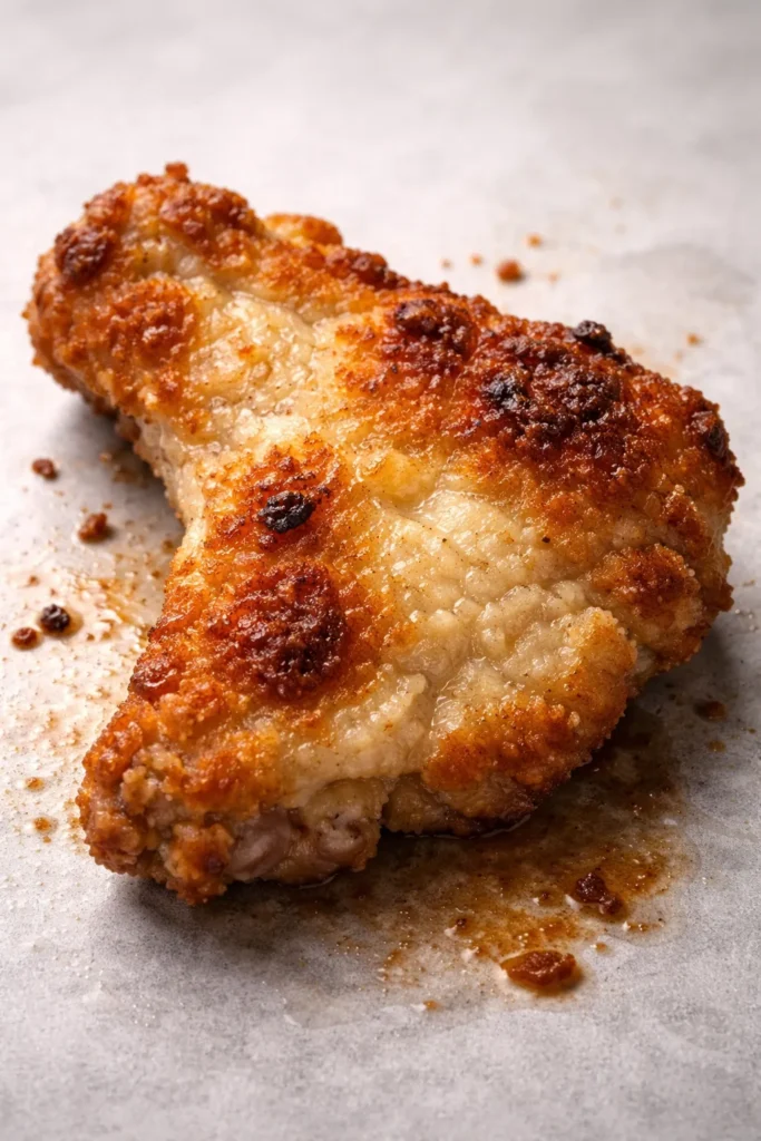 12 Air Fryer Dinners Crispy Without the Oil 15 Close-up of a single piece with uneven browning to suggest common air fryer mistakes.