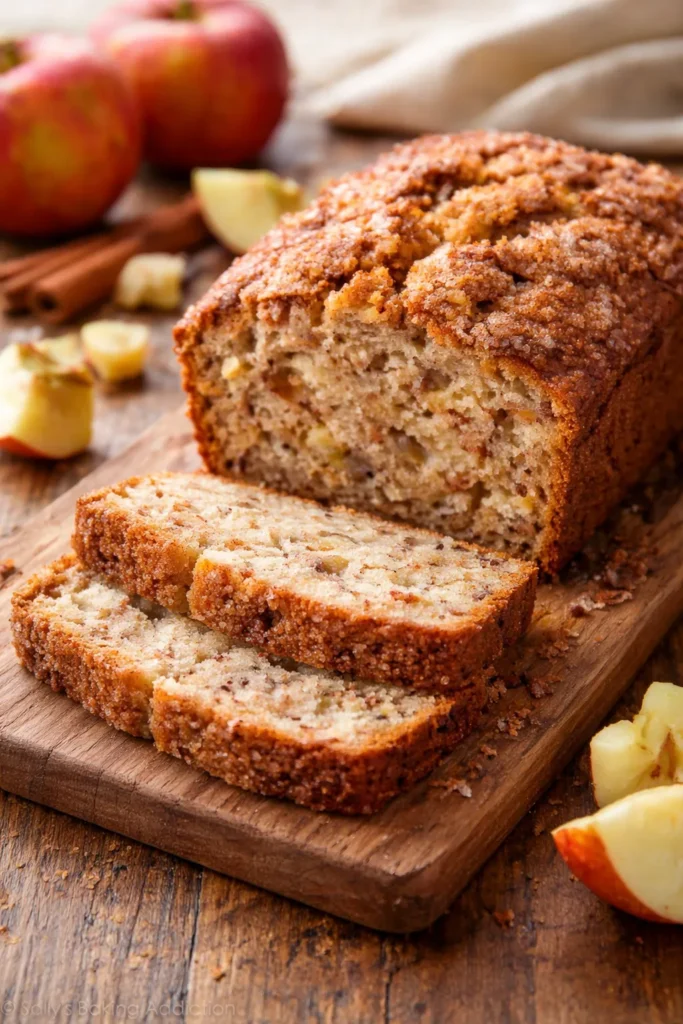 12 Make-Ahead Breakfast Breads for Weekdays 9 Apple cinnamon quick bread with apple chunks visible