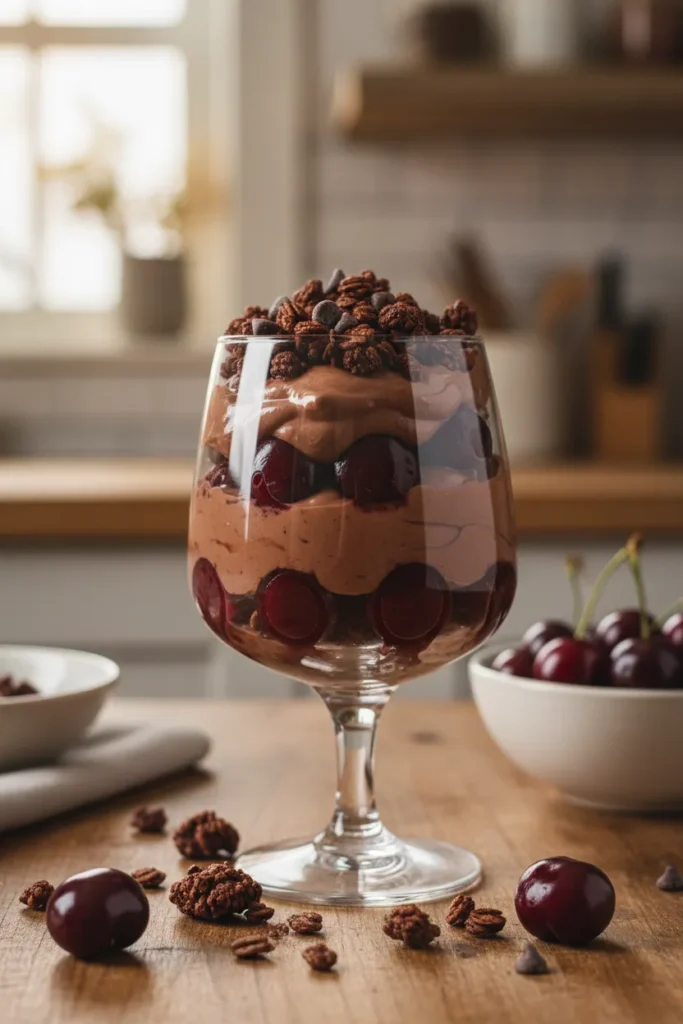 8 Yogurt Parfait Recipes for a Quick Breakfast 7 Black Forest style parfait with chocolate yogurt and dark cherries