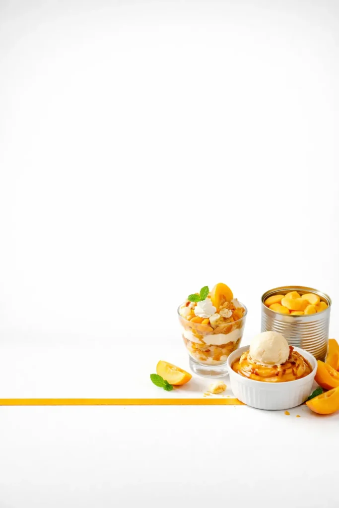 10 Canned Peach Desserts When You're In a Rush 11 Minimalist image of a single bottom line on white surface