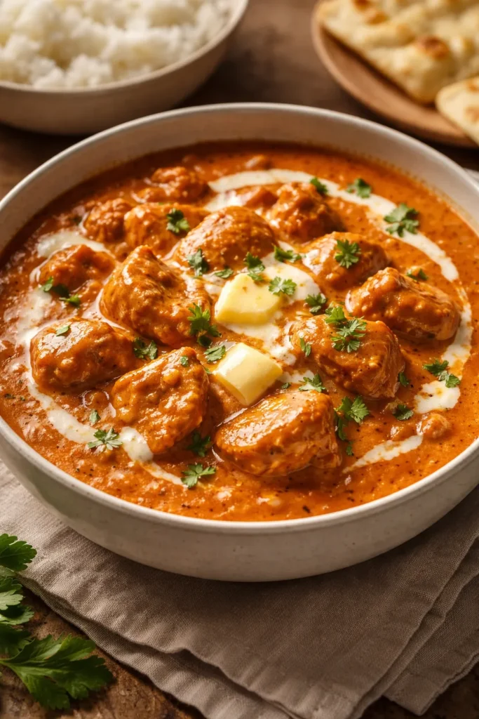 Creamy butter chicken in tomato-cream sauce