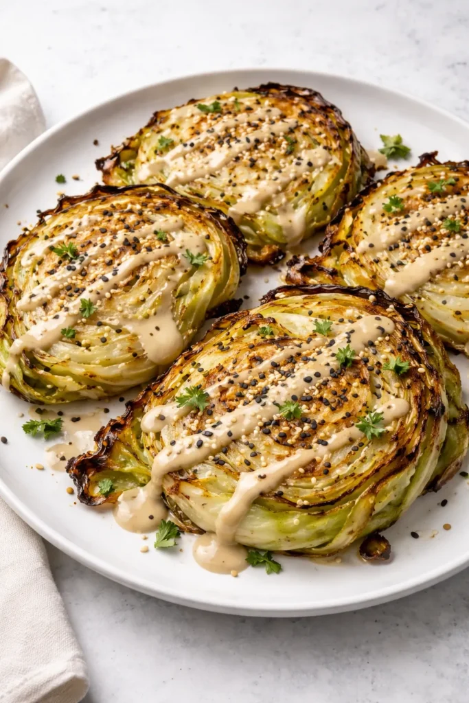 10 Veggie Sides That Outshine the Main Dish 12 Cabbage steaks with miso-tahini drizzle and sesame seeds