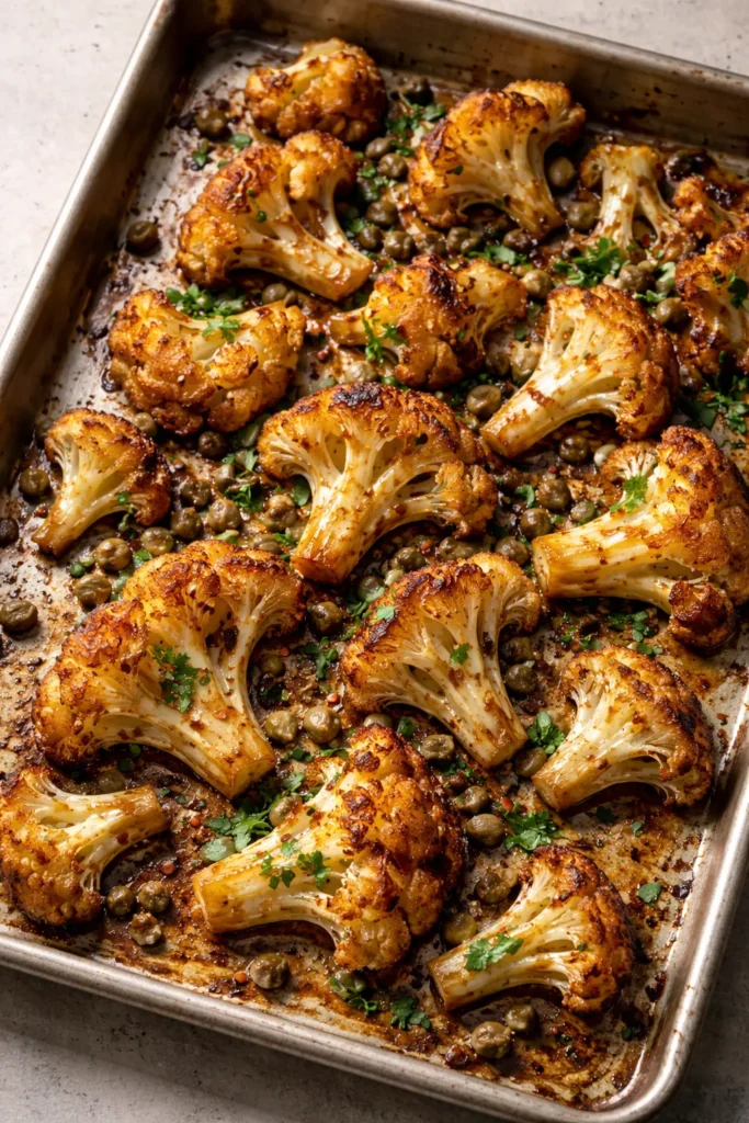 10 Veggie Sides That Outshine the Main Dish 4 Golden roasted cauliflower with brown butter and capers