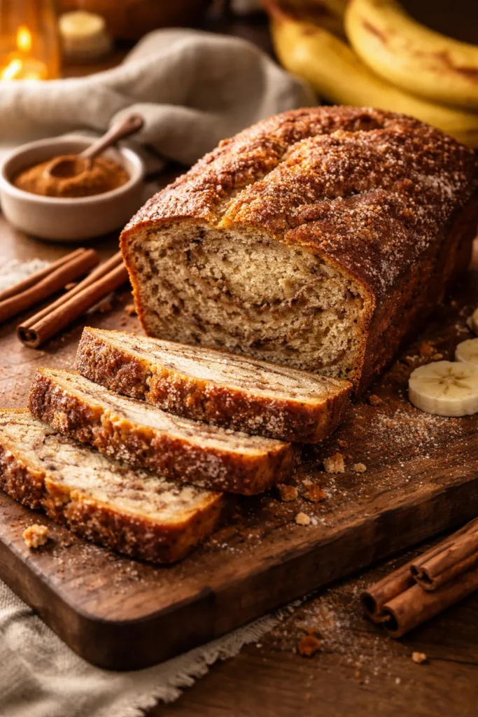 8 Banana Bread Recipes You'll Bake on Repeat 7 Cinnamon spiced banana bread with a sugar crust and cinnamon sticks