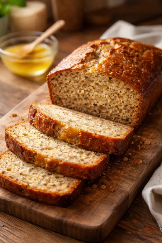8 Banana Bread Recipes You'll Bake on Repeat 1 Slices of classic melted butter banana bread on a wooden board in a sunny kitchen