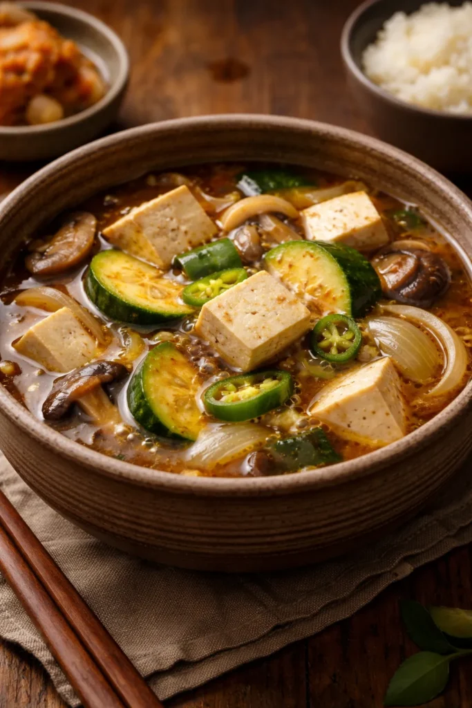 12 Easy Korean Recipes for Weeknight Dinners 10 Doenjang jjigae stew with tofu and vegetables
