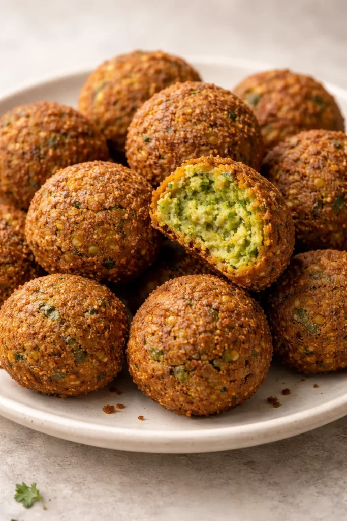 10 Middle Eastern Recipes Easy to Make at Home 3 Golden falafel fritters on a plain plate