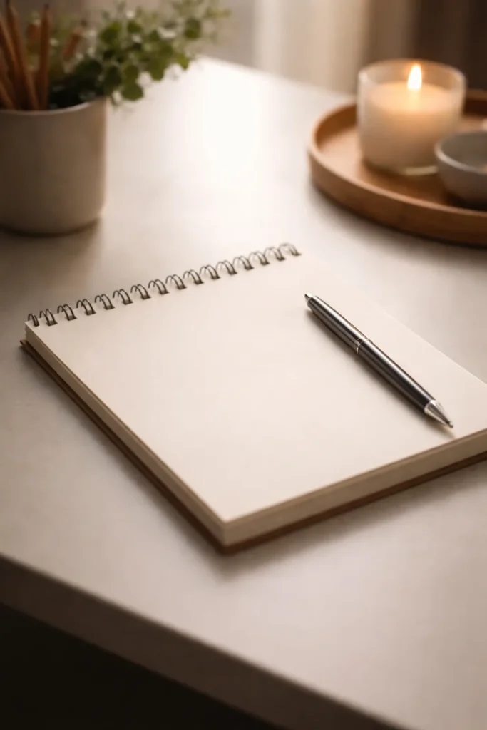 10 Easy Dinners for When You're Too Tired 12 Notebook and pen on a clean desk for final thoughts