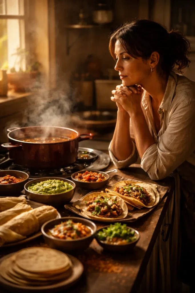 10 Mexican Dishes Worth Making From Scratch 11 Contemplative kitchen scene with a person thinking