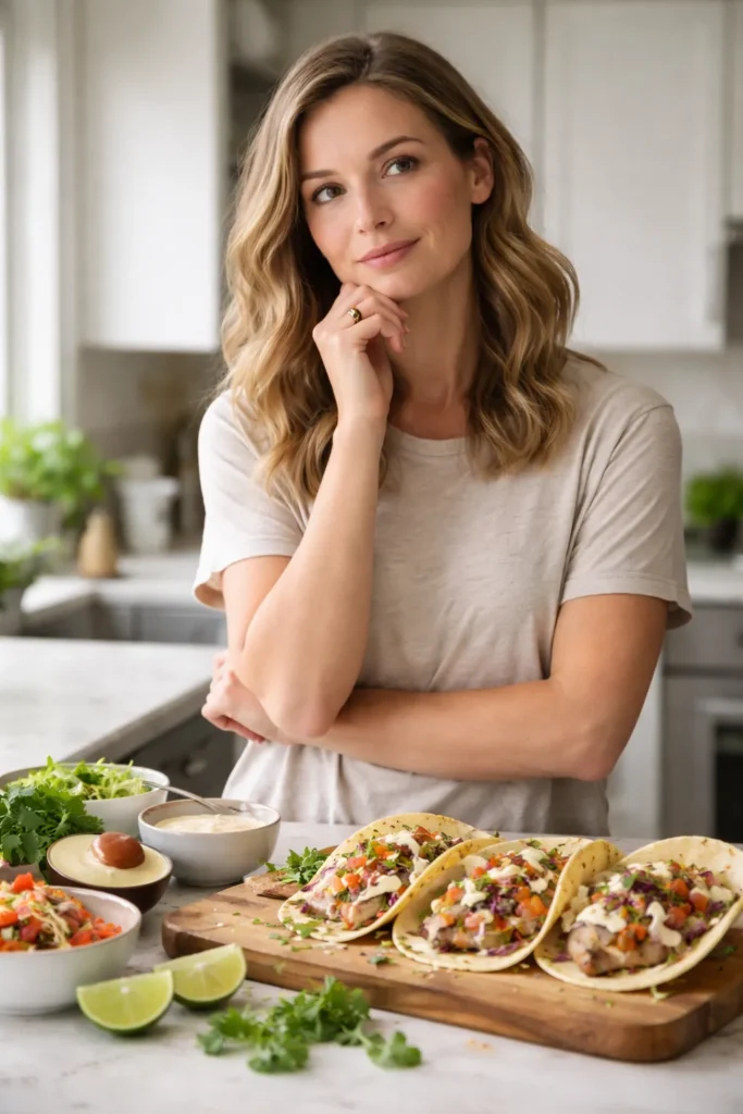 8 Easy Fish Taco Recipes for Taco Night 13 Silhouette of a person contemplating dinner in a minimal kitchen setting