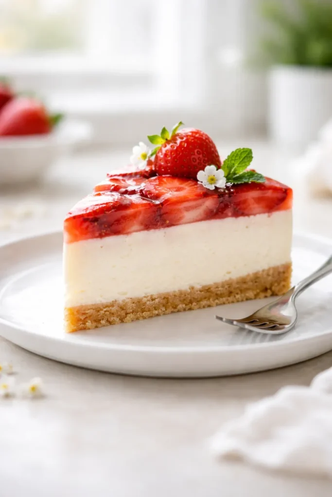 5 Easy No Bake Cakes Perfect for Summer 10 Elegant no-bake cake slice on white plate with soft light