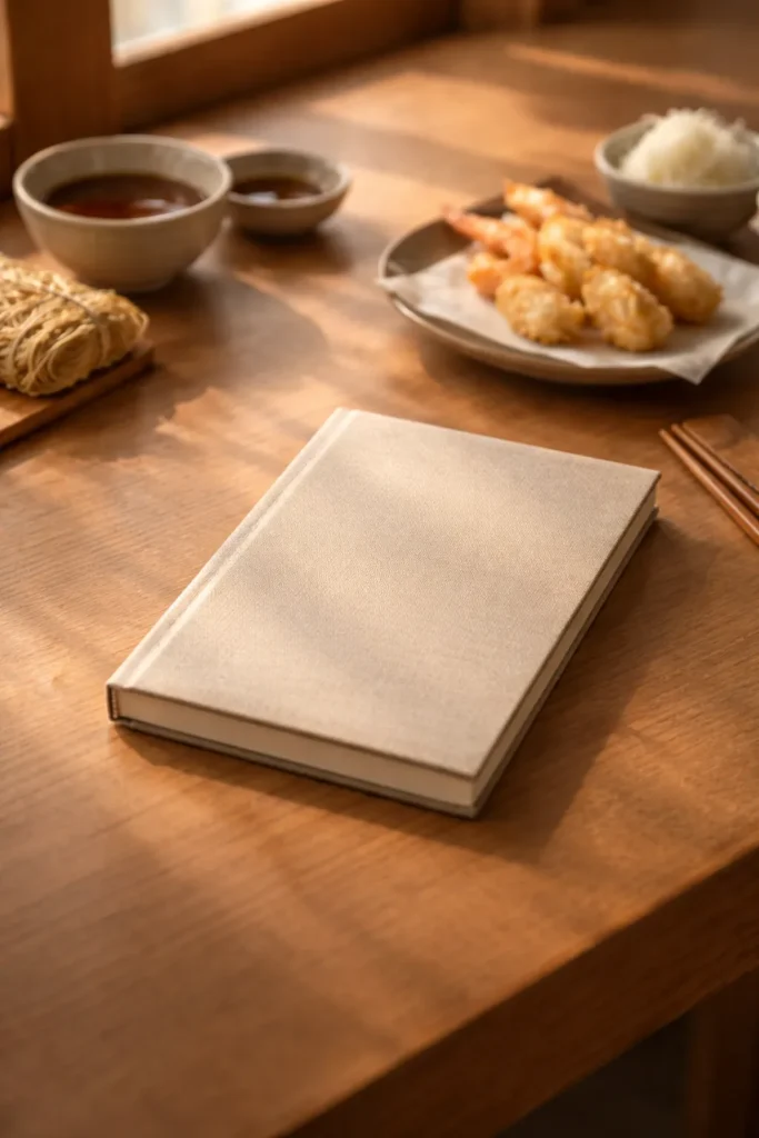 Minimalist closed notebook on wood desk suggesting reflective final thoughts