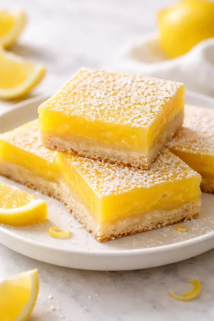 15 Fool Proof Dessert Recipes for Bad Bakers 12 Bright lemon bar square on a white plate