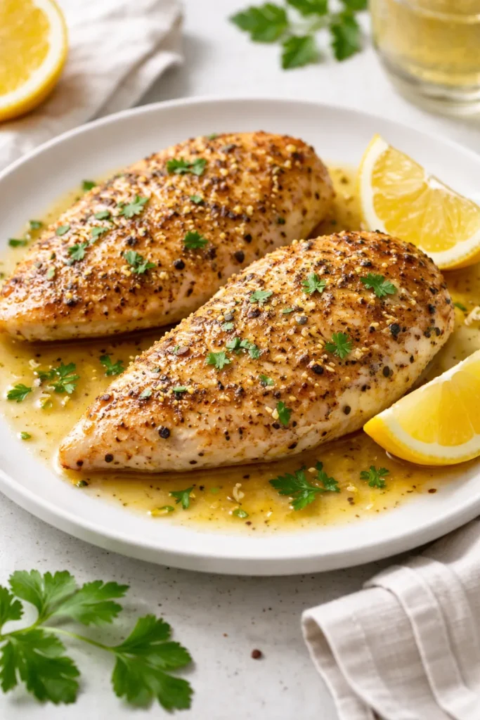 8 Easy Lemon Chicken Recipes for Weeknights 4 Lemon pepper chicken breasts seasoned with cracked black pepper and fresh lemon zest
