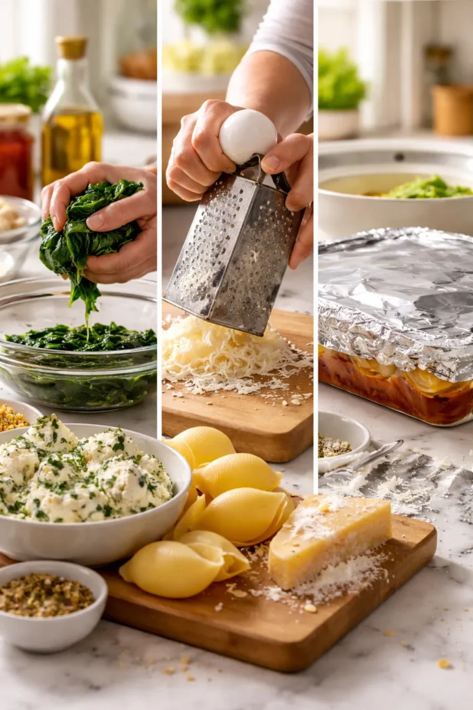 10 Stuffed Pasta Shell Recipes for Dinner 12 Hands performing stuffed-shell technique tips in kitchen