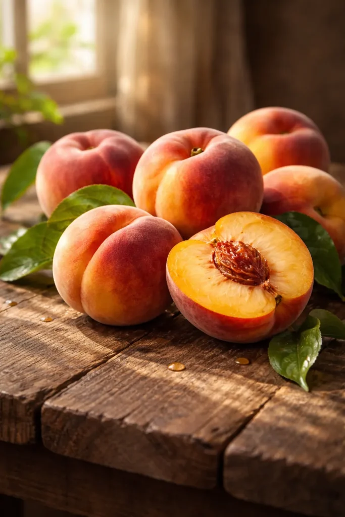 15 Fresh Peach Recipes Before Summer Ends 16 Serene still life of peaches on a wooden surface