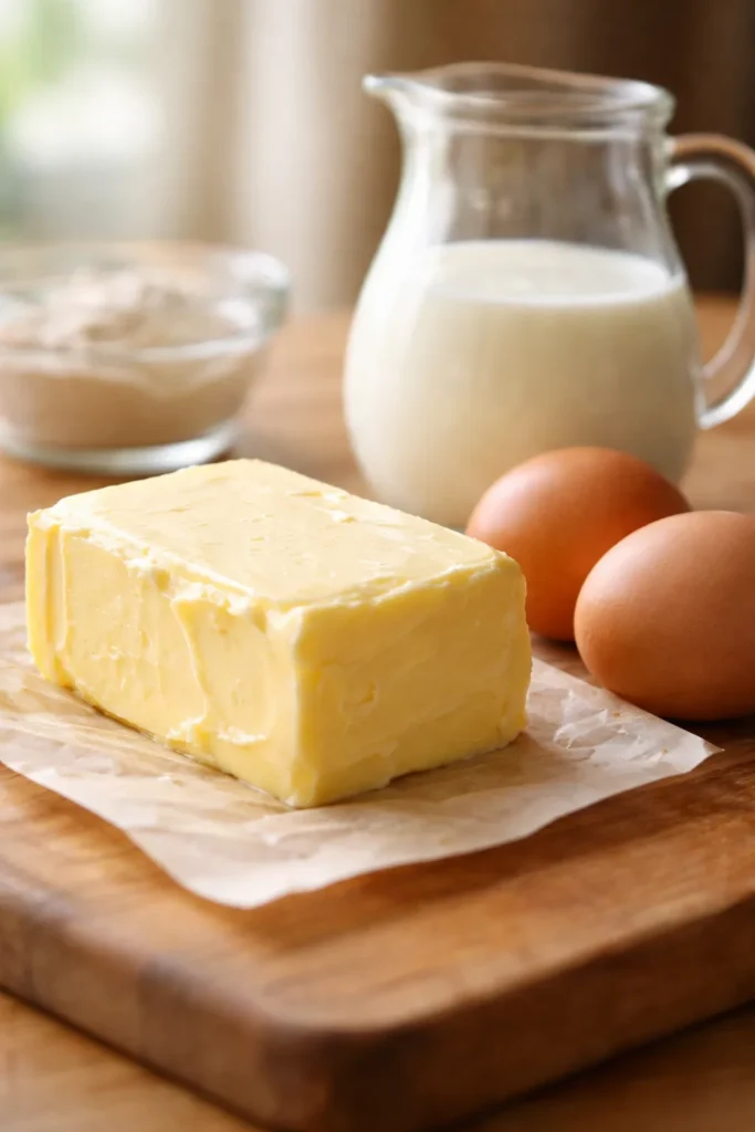 10 Baking Tips Every Beginner Needs to Know 3 Butter and eggs at room temperature on counter
