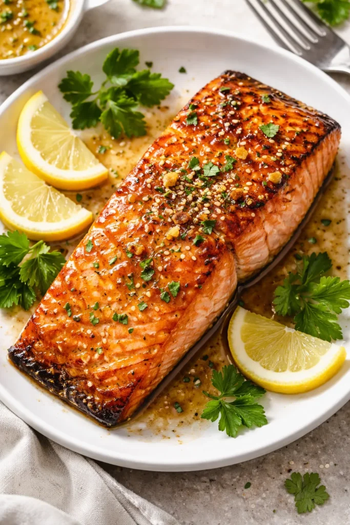 12 Easy Weekend Dinners for a Chill Night 9 Glazed salmon fillet with glossy honey butter sauce