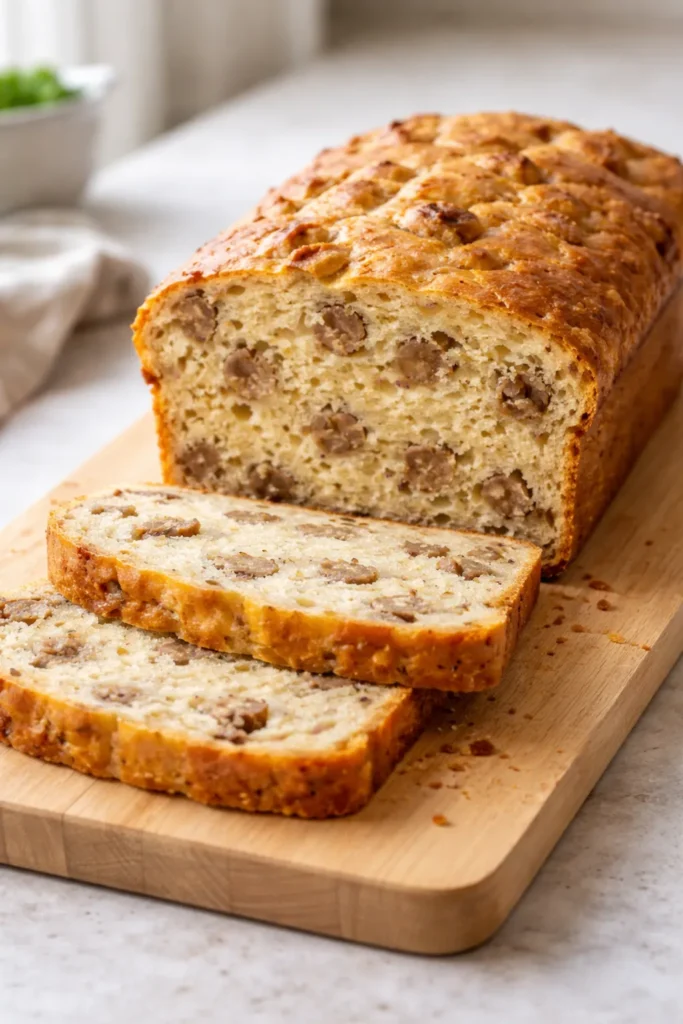 12 Make-Ahead Breakfast Breads for Weekdays 8 Loaf of sausage bread with visible sausage pieces