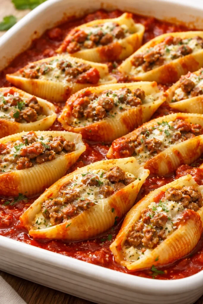 10 Stuffed Pasta Shell Recipes for Dinner 6 Italian sausage stuffed shells with marinara