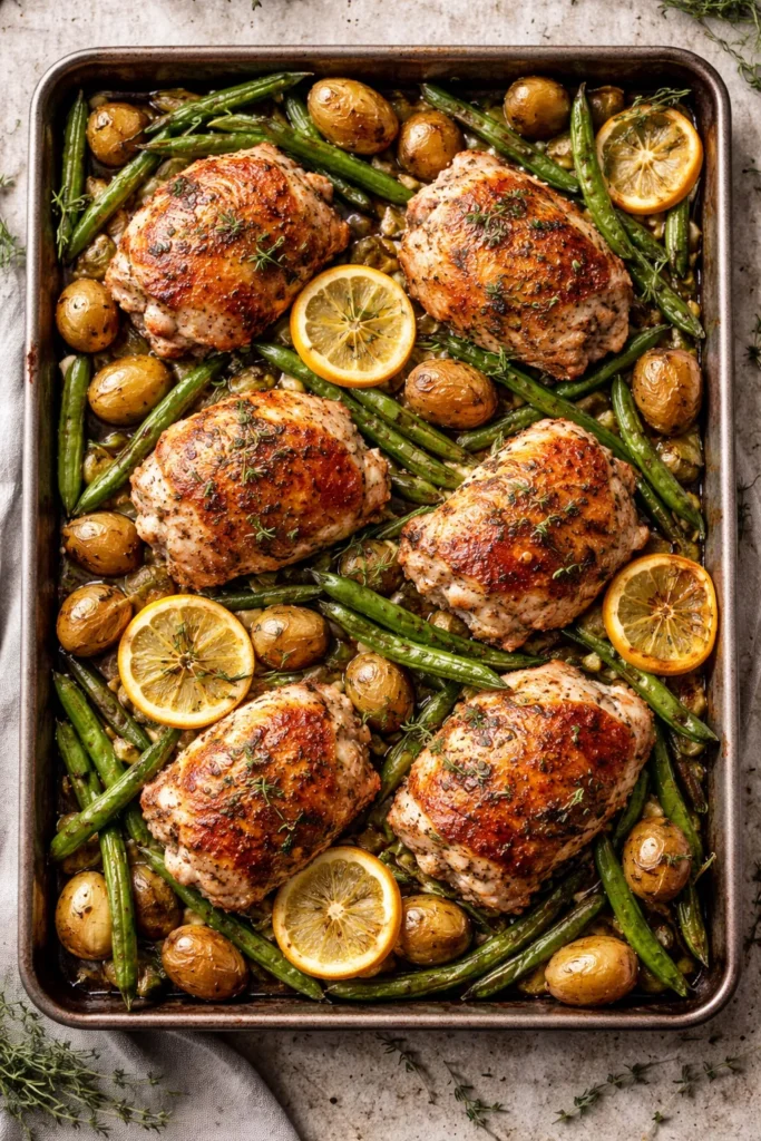8 Easy Lemon Chicken Recipes for Weeknights 7 One-pan lemon chicken and roasted vegetables including potatoes and green beans