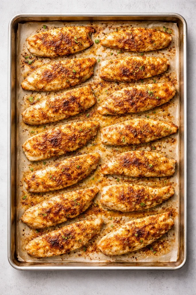8 Easy Fish Taco Recipes for Taco Night 9 Sheet pan with multiple baked fish fillets for tacos