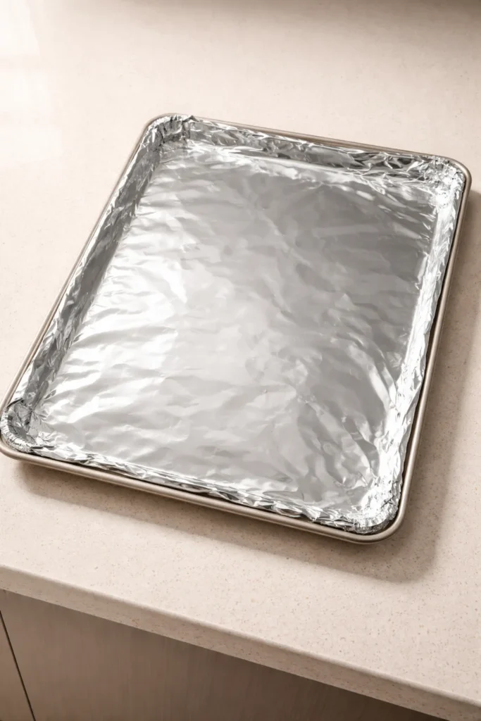 10 Sheet Pan Dinners With Almost No Cleanup 1 Foil-lined rimmed sheet pan ready for easy cleanup