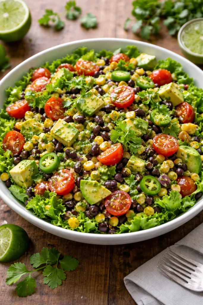 Southwest black bean and corn salad with cilantro-lime dressing