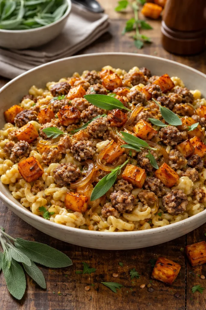 8 Bratwurst and Spaetzle Recipes for Dinner 6 Spaetzle with bratwurst and sweet potatoes