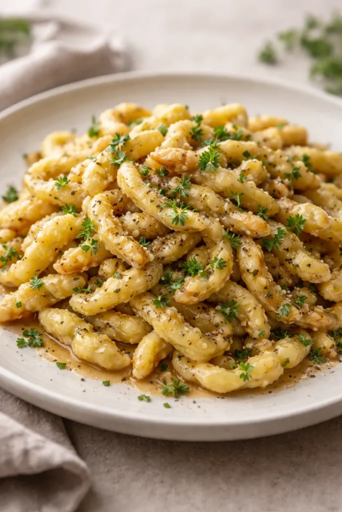10 Easy German Recipes for a Cozy Dinner 4 Spaetzle in browned butter with herbs on plate