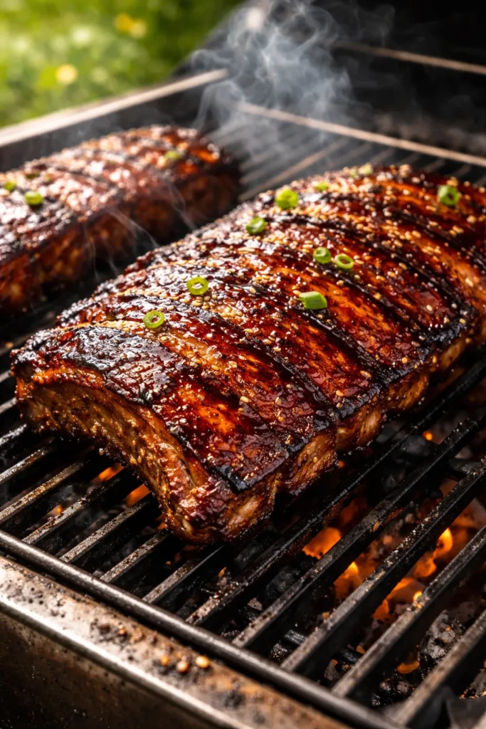 8 BBQ Rib Recipes for a Backyard Cookout 6 Spare ribs glazed with rum soy marinade on grill