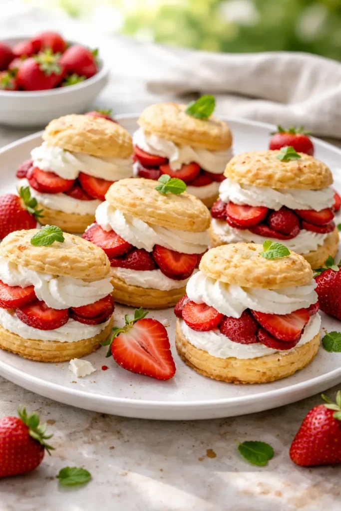15 Crowd-Pleasing Desserts for Summer BBQs 5 Strawberry shortcake minis with strawberries and whipped cream