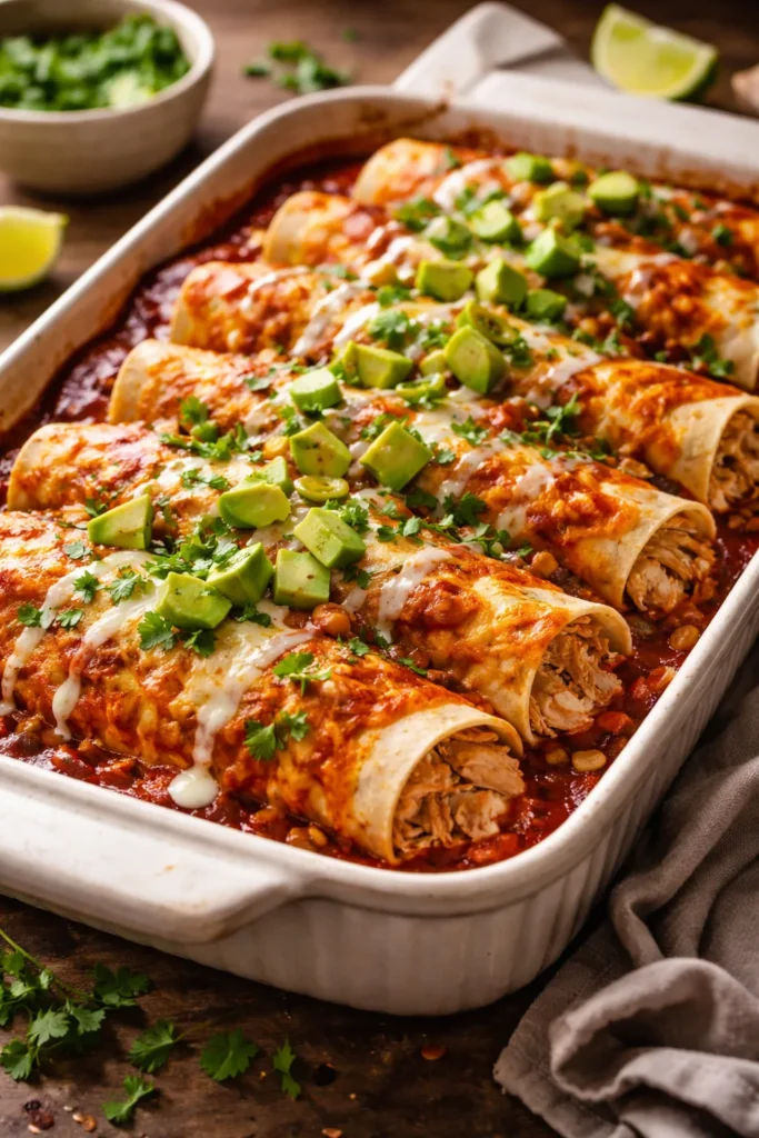 8 Leftover Turkey Recipes That Taste Better 7 Turkey enchiladas covered in sauce and melted cheese