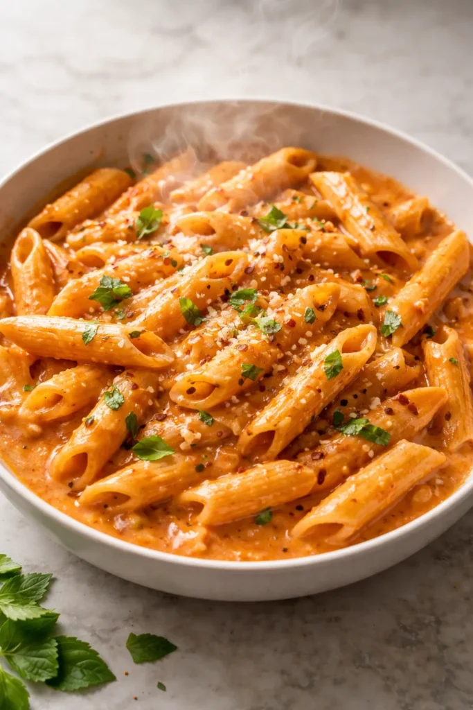 12 Easy Pasta Dinners Better Than Takeout 4 Creamy pink vodka pasta with tomato sauce and glossy coating