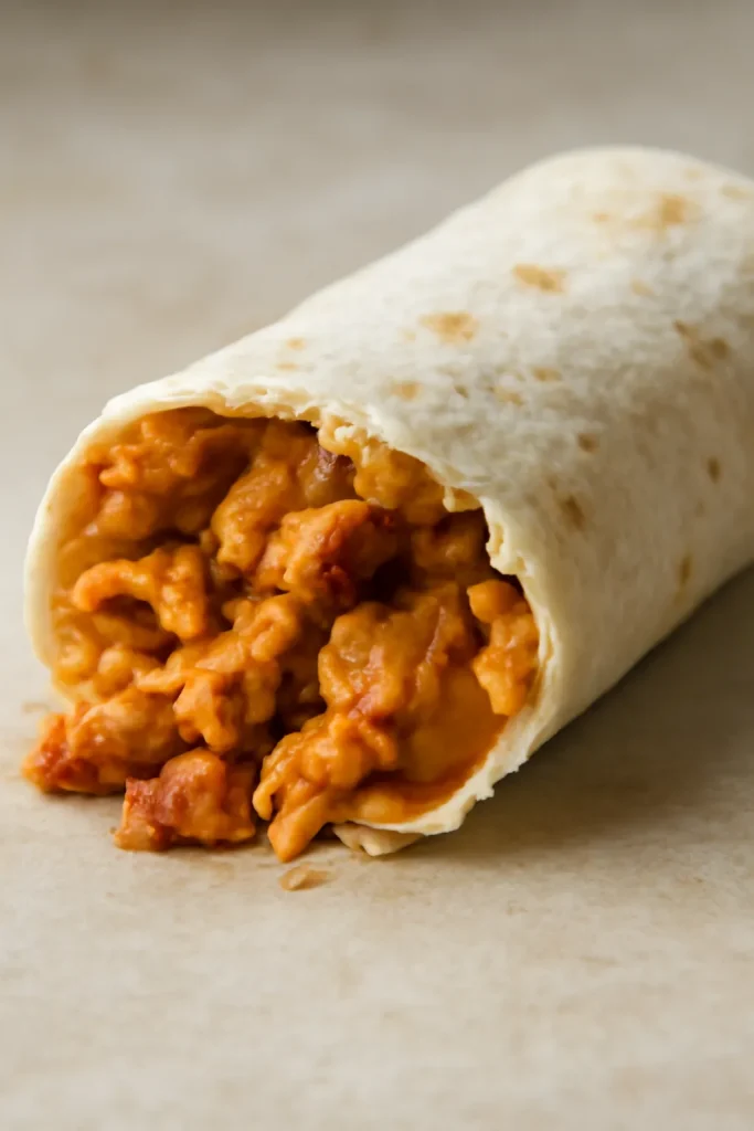 How To Make Taco Bell Chicken Burrito 9 Burrito with torn tortilla and overstuffed filling highlighting common mistakes