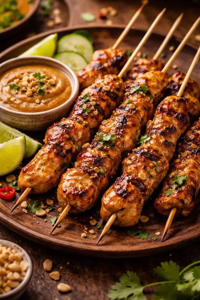 12 Thai Recipes You Can Make at Home 12 Grilled chicken satay skewers with peanut sauce