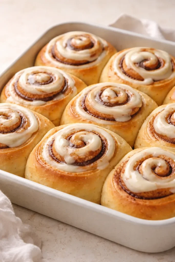 8 Cinnamon Roll Recipes Soft and Fluffy 3 Cloud-soft Tangzhong cinnamon rolls on a light surface