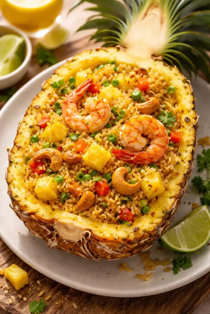 12 Thai Recipes You Can Make at Home 11 Thai pineapple fried rice served in a hollow pineapple