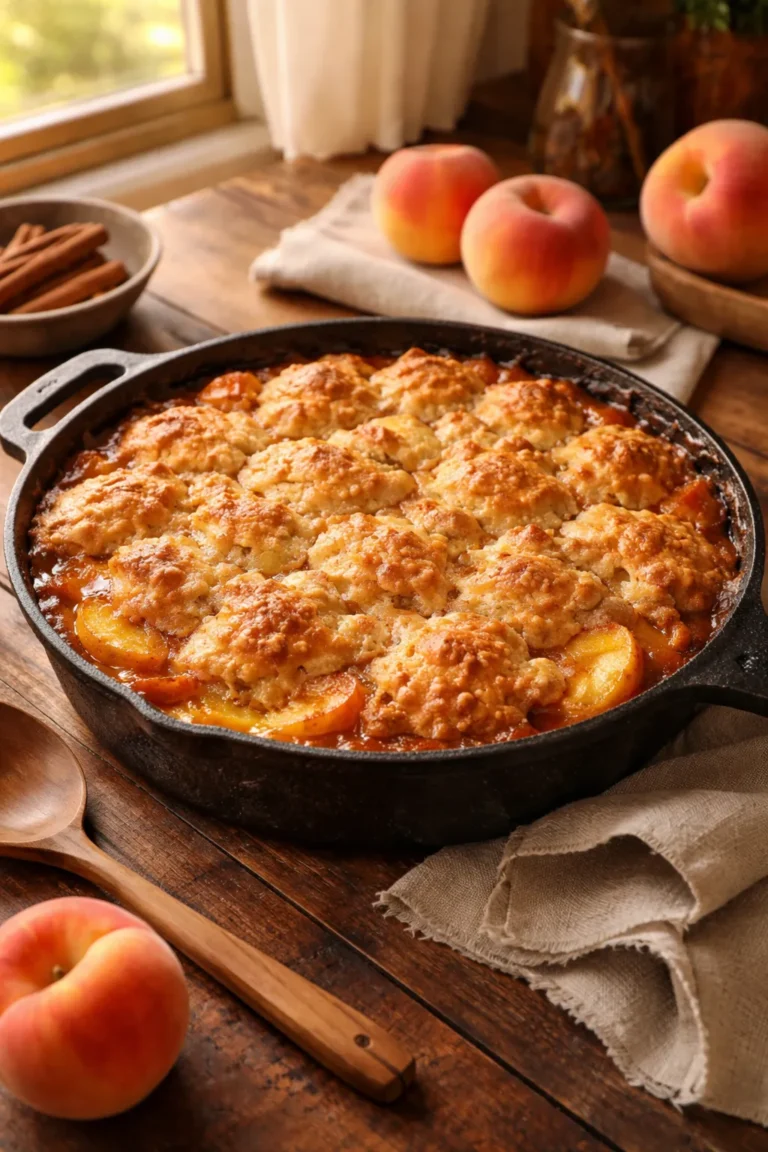 5-Step Easy Peach Cobbler With Frozen Peaches