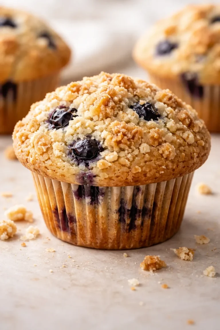 Bakery Style Blueberry Crumble Muffins at Home
