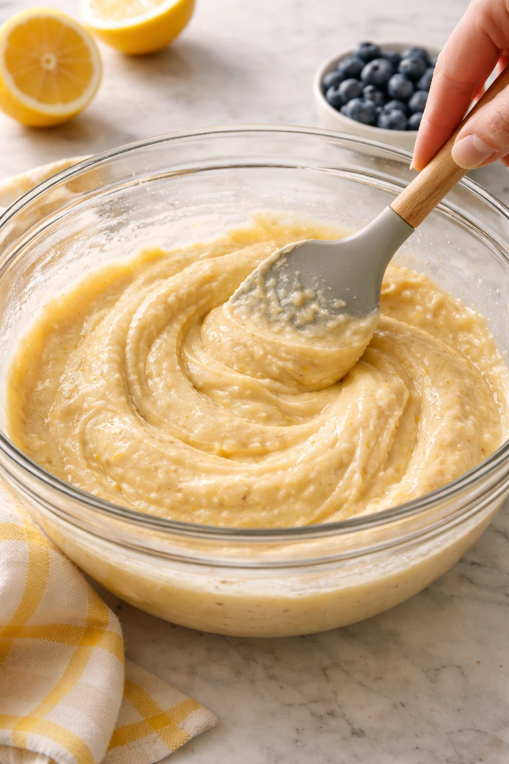 Creamy batter with no visible dry streaks in a bowl