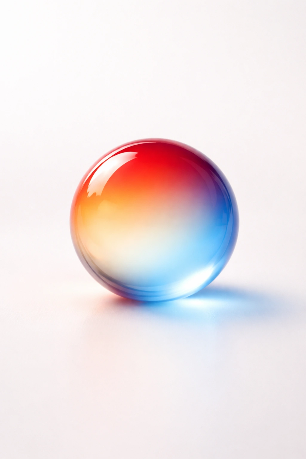 Abstract red-to-blue sphere symbolizing stabilized blood sugar levels