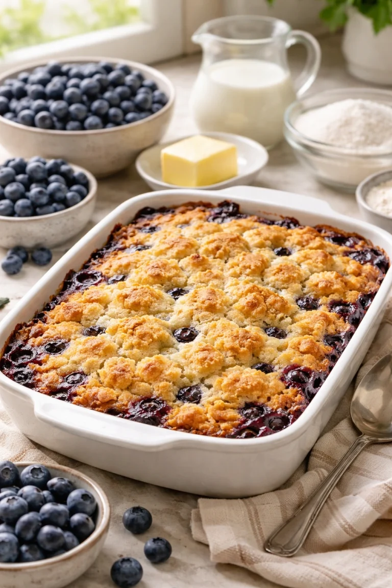 Dump and Bake Blueberry Cobbler With No Fuss