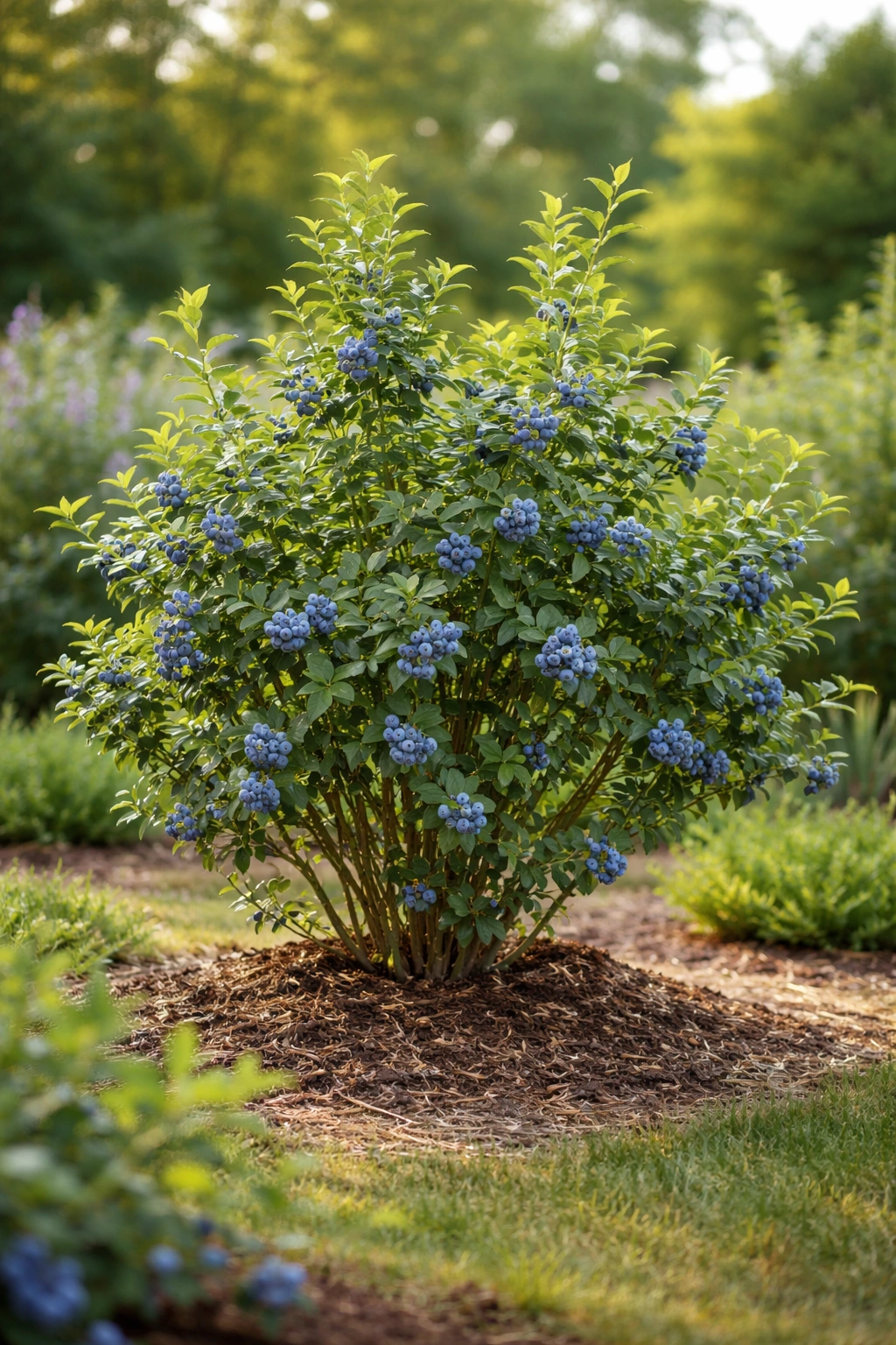 Mature highbush blueberry shrub illustrating growth habit
