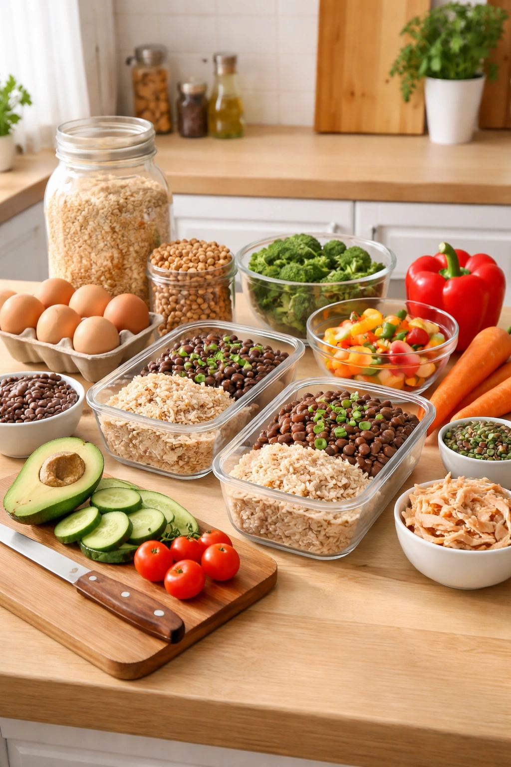 Simple organized budget-friendly meal prep setup avoiding common mistakes