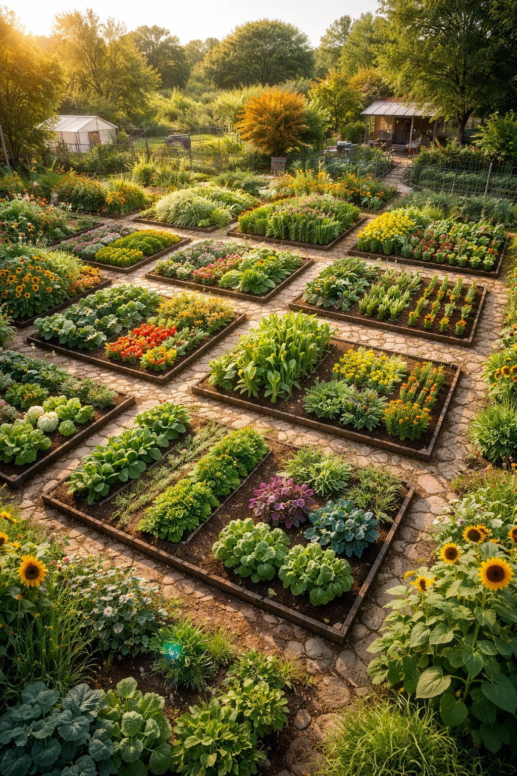 Stylized California planting calendar with seasonal crops silhouettes