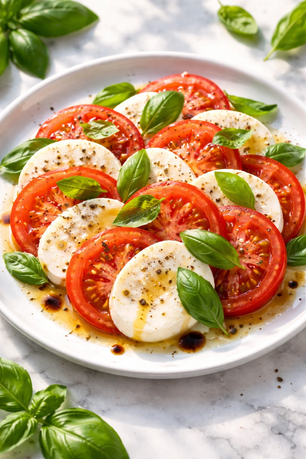 Caprese salad with tomatoes mozzarella and basil