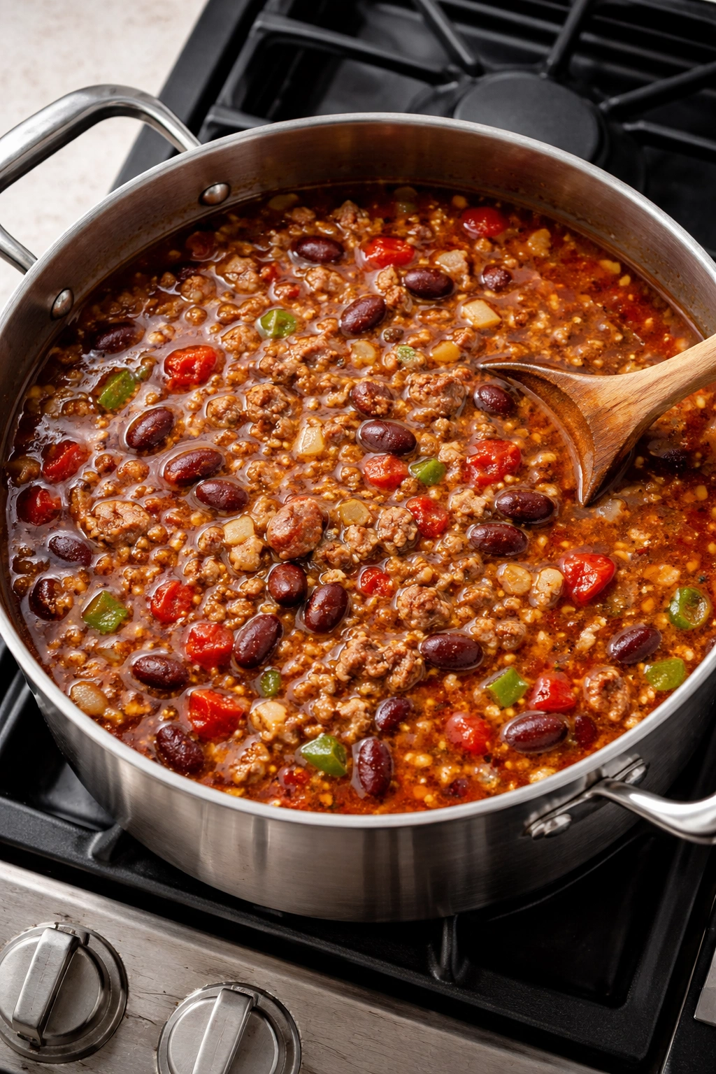 Chili pot with watery surface and pale meat showing common mistakes