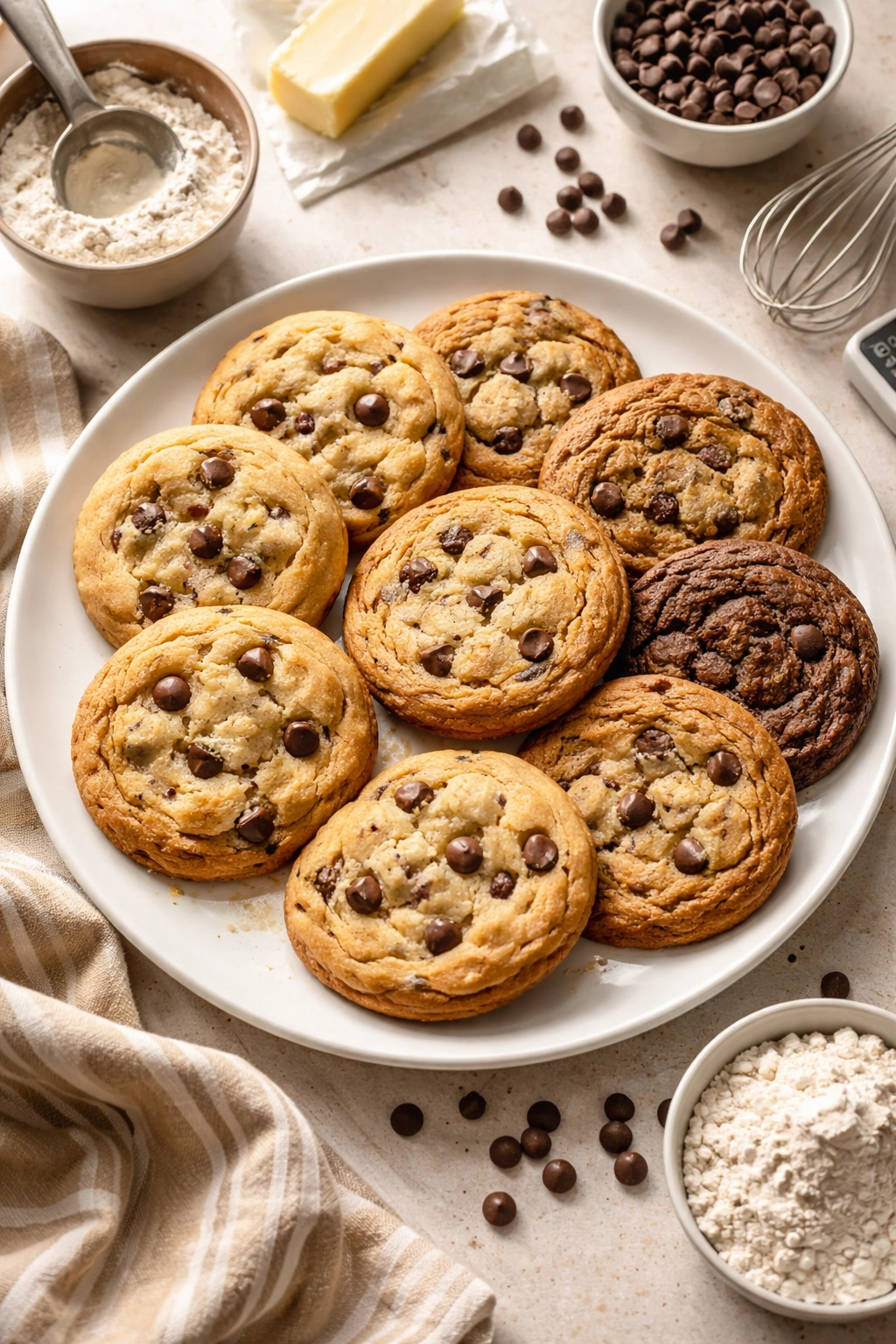 Plate of cookies illustrating common mistakes like underbaked and overbaked results.