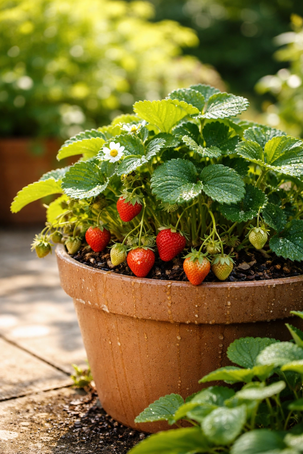 Healthy container plant showing resilience and proper moisture management.